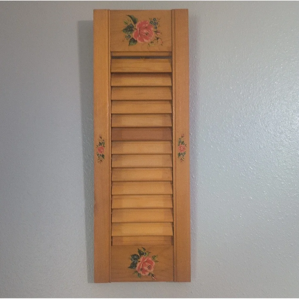 Vintage Wooden Louvered Wall Panel 20